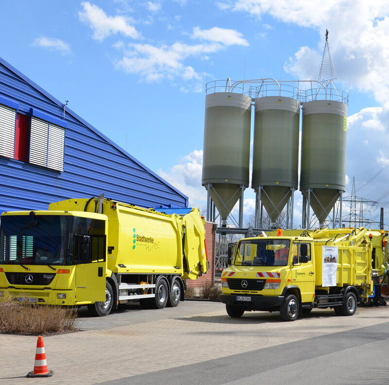 Silos mit Streugut auf dem Hürther Bauhof.