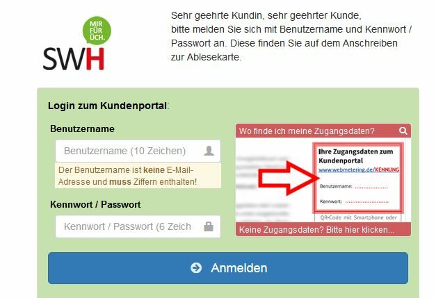 Login Kundenportal Stadtwerke Hürth.