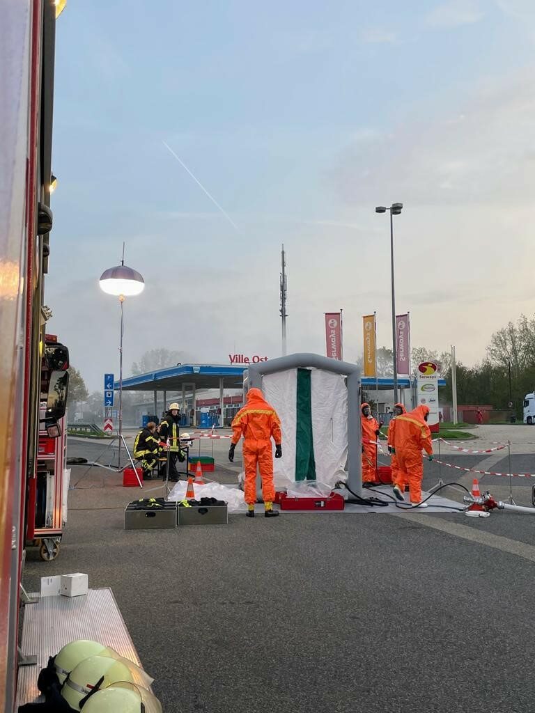 Rastplatz Ville, Feuerwehreinsatz Gefahrenstoff