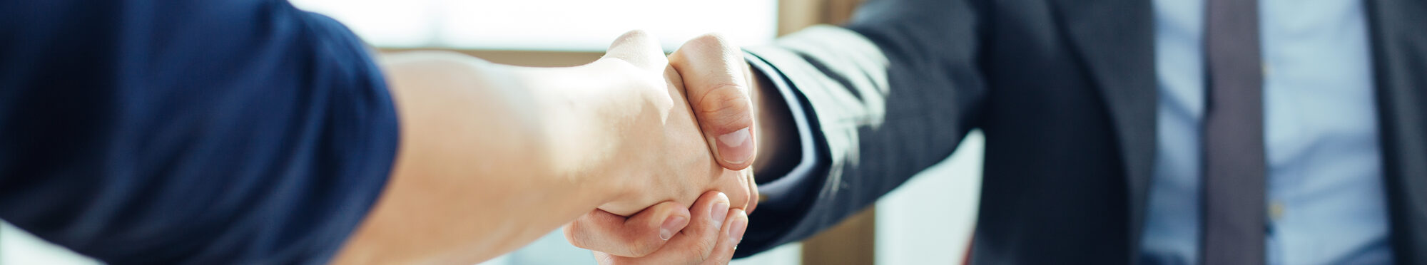 Close up of business handshake in the office