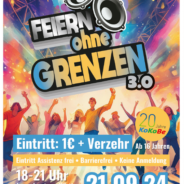 Plakat "Feiern ohne Grenzen"